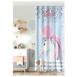 RealHomes Tek Kanat Baby Shower Unicorn At Tasarımlı Çocuk Odası Fon Perde, Rh-CPerdeTek-4356m-140x260