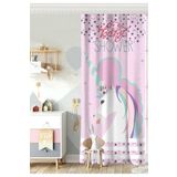 RealHomes Tek Kanat Baby Shower Unicorn At Tasarımlı Çocuk Odası Fon Perde, Rh-CPerdeTek-4356p-140x200