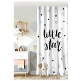 RealHomes Tek Kanat Beyaz Zeminde Little Star Tasarımlı Bebek Odası Fon Perde