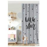 RealHomes Tek Kanat Gri Zeminde Little Star Yıldız Tasarımlı Bebek Odası Fon Perde