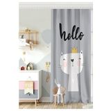 RealHomes Tek Kanat Hello Kedicik Özel Tasarımlı Bebek Odası Fon Perde, Rh-CPerdeTek-4383-140x200