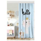 RealHomes Tek Kanat Hello Kedicik Özel Tasarımlı Bebek Odası Fon Perde, Rh-CPerdeTek-4383m-140x200