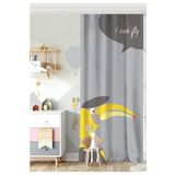 RealHomes Tek Kanat I Can Fly Leylek Motifli Bebek Odası Fon Perde, Rh-CPerdeTek-4377g-140x260