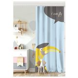 RealHomes Tek Kanat I Can Fly Leylek Motifli Bebek Odası Fon Perde, Rh-CPerdeTek-4377m-140x260