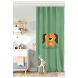 RealHomes Tek Kanat Köpek Desenli Dijital Baskılı Modern Çocuk Odası Fon Perde, Rh-CPerdeTek-4866-140x260