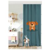 RealHomes Tek Kanat Köpek Desenli Dijital Baskılı Modern Çocuk Odası Fon Perde, Rh-CPerdeTek-4873-140x260