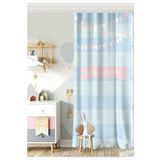 RealHomes Tek Kanat Mavi Çizgili Baby Shower Çocuk Odası Fon Perde
