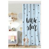 RealHomes Tek Kanat Mavi Zeminde Little Star Tasarımlı Bebek Odası Fon Perde