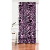 RealHomes Tek Kanat Pembe Renkli Leopar Desenli Modern Salon Fon Perdesi