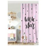 RealHomes Tek Kanat Pembe Zeminde Little Star Yıldız Tasarımlı Bebek Odası Fon Perde