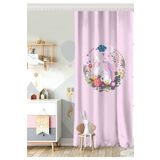 RealHomes Tek Kanat Pembe Zeminde Unicorn At Desenli Çocuk Odası Fon Perde, Rh-CPerdeTek-4349-140x260