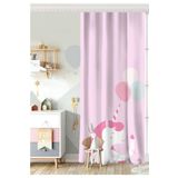 RealHomes Tek Kanat Pembe Zeminde Unicorn At Tasarımlı Bebek Odası Fon Perde, Rh-CPerdeTek-4552p-140x200