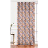 RealHomes Tek Kanat Renkli Zeminde Onedraw Çizimli Çiçek Desenli Dijital Baskılı Fon Perde, Rh-PerdeTek-7441-140x260cm