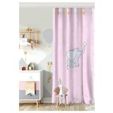 RealHomes Tek Kanat Sevimli Fil Baby Shower Tasarımlı Çocuk Odası Fon Perde, Rh-CPerdeTek-4345p-140x260
