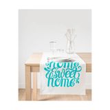 Realhomes Turkuaz Home Sweet Home Dijital Baskılı Süet Runner