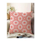 RealHomes Turuncu Damask Motifli Çift Taraflı Dijital Baskılı Modern Raşel Örme Yastık Kılıfı, Sonil-K-2313-55x55cm
