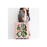 RealHomes Unisex Pembe Summer Filamingo Özel Tasarım Fermuarlı Plaj Çantası, Canta-5505