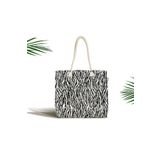 Realhomes Unisex Zebra Desenli Özel Tasarım Modern Fermuarlı Plaj Çantası Canta-5325