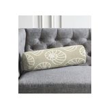 RealHomes Vizon Zeminde Deniz Salyangozu Motifli Iç Dolgulu - Fermuarlı Süet Silindir Yuvarlak Yastık Kırlent