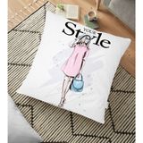 RealHomes Women Style Tasarımlı Dijital Baskılı Dekoratif 70x70 cm Yer Minderi