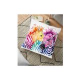 Realhomes YER-217 Zebra Desenli Dijital Baskılı Dekoratif 70x70 cm Yer Minderi