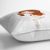 RealHomes YER-2326 Fashion Girl Desenli Dekoratif 70x70 cm Yer Minderi