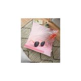 RealHomes YER-3013 Pembe Zeminli Yaz Temalı Dekoratif 70x70 cm Yer Minderi