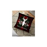 RealHomes YER-3038 Ekose Zeminli Christmas Geyik Desenli Dekoratif 70x70 cm Yer Minderi