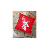 RealHomes YER-3055 Merry Christmas Geyik Desenli Dekoratif 70x70 cm Yer Minderi