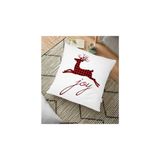 RealHomes YER-3060 Joy Ekose Geyik Desenli Dekoratif 70x70 cm Yer Minderi