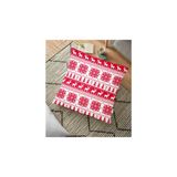 RealHomes YER-3066 Kırmızı Beyaz Christmas Desenli Dekoratif 70x70 cm Yer Minderi