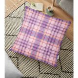 RealHomes YER-3086 Lila Ekose Desenli Dekoratif 70x70 cm Yer Minderi