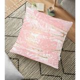 RealHomes YER-3134 Palmiye Desenli Mermer Zeminli Dekoratif 70x70 cm Yer Minderi