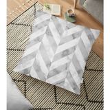 RealHomes YER-3153 Mermer Zeminli Siyah Geometrik Desenli Modern 70x70 cm Yer Minderi