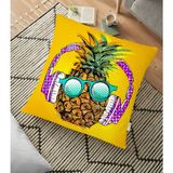 RealHomes YER-3168 Summer Ananas Tasarımlı Dekoratif 70x70 cm Yer Minderi