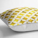 RealHomes YER-3196 Geometrik Altın Renkte Desenler Modern 70x70 cm Yer Minderi