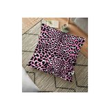 RealHomes YER-3217 Pembe Leopar Desenli Modern 70x70 cm Yer Minderi