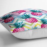RealHomes YER-3261 Zigzag Desenli Ananaslar Modern Tasarımlı 70x70 cm Yer Minderi