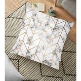 RealHomes YER-3264 Mermer Zeminli Geometrik Desenli Modern 70x70 cm Yer Minderi