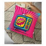 RealHomes YER-3280 Pop Art Wow TV Desenli Dekoratif 70x70 cm Yer Minderi