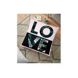 RealHomes YER-3304 Love Yaprak Detaylı Özel Tasarım 70x70 cm Yer Minderi