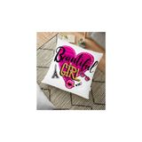 RealHomes YER-3306 Beautiful Girl Tasarımlı Popart Dekoratif 70x70 cm Yer Minderi