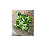 RealHomes YER-3403 Suluboya Zambak Yaprakları Çizimli Özel Tasarım 70x70 cm Yer Minderi