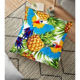 RealHomes YER-3497 Ananas ve Palmiye Yaprakları Dekoratif 70x70 cm Yer Minderi