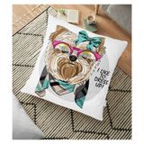 RealHomes YER-3529 Sevimli Köpekçik Desenli Dijital Baskılı Köpek & Hayvan Minderi 70x70 cm