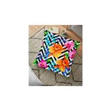 RealHomes YER-3532 Geometrik Zeminli Zambaklar Tasarımlı Dekoratif 70x70 cm Yer Minderi
