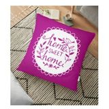 RealHomes YER-516 Home Sweet Home Dijital Baskılı Dekoratif 70x70 cm Yer Minderi