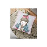 Realhomes YER-587 Fashion Girl Dijital Baskılı Modern 70x70 cm Yer Minderi