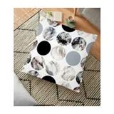 RealHomes Yuvarlak Desenli Modern Dijital Baskılı Dekoratif 70x70 cm Yer Minderi
