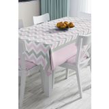 RealHomes Zigzag Deseni Dijital Baskılı 3d Masa Örtüsü, Masa-Real28-140x140cm